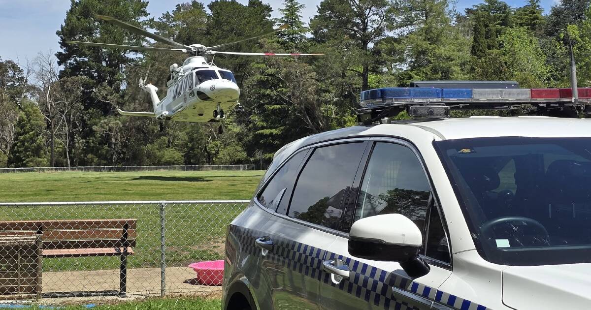 A Toll Ambulance Rescue helicopter in the Blue Mountains on Monday, October 12, 2026. Picture Blue Mountains Police Area Command